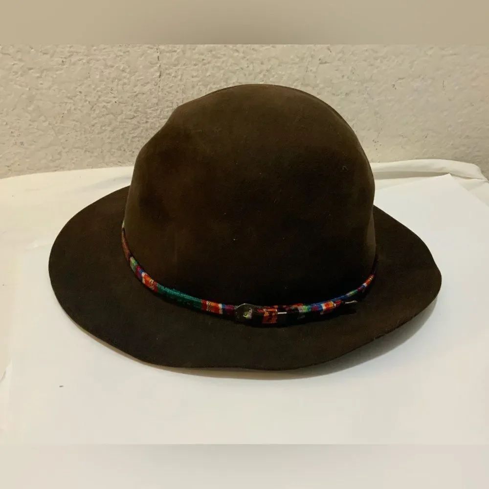 Vintage Biltmore Royal Fedora Hat Mens 7 1/8 Brown Leather